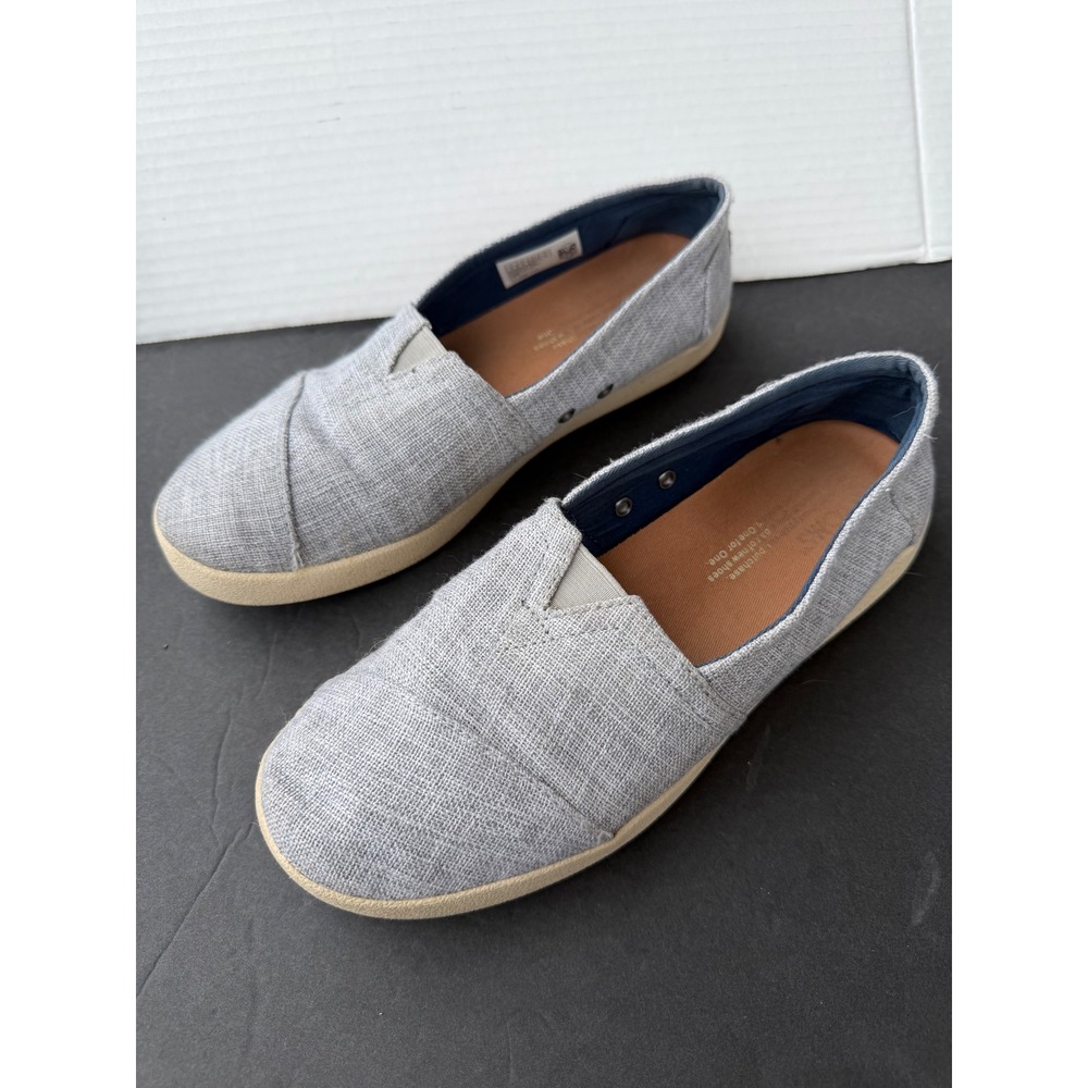 Toms Alpargata Plus Canvas‎ Light Gray Slip On Comfort Sneaker Comfort Shoes 8